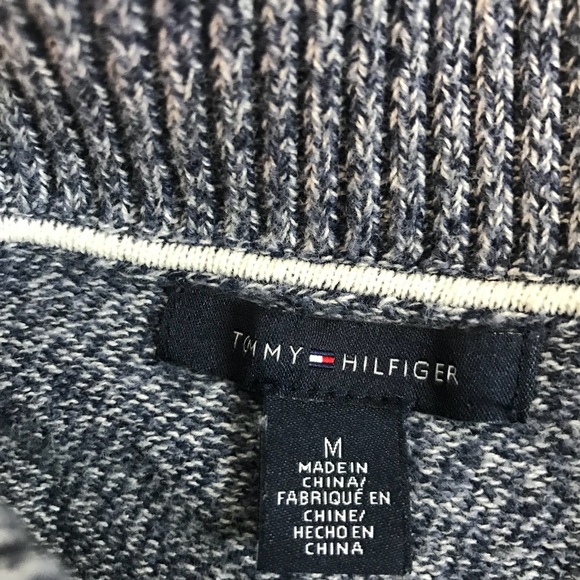 Tommy Hilfiger Blue heathered cowl Sweater Sz med - Picture 4 of 4